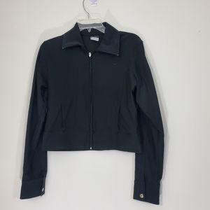 Nike Black Cropped Jacket, Size Medium